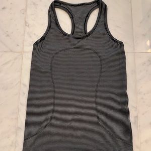 Lululemon Swifty racerback tank -Striped Black